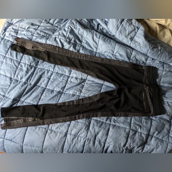 BCBGMAXAZRIA denim punk stretch jeggings / leggings black & grey size xs - Picture 7 of 7